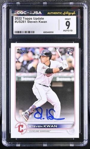 Steven Kwan Signed 2022 Topps Update #US261 RC (CGC 9 | Auto 10) at PristineAuction.com Steven Kwan Signed 2022 Topps Update #US261 RC (CGC 9 | Auto 10) at PristineAuction.com