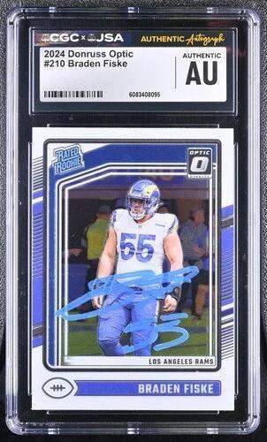 Braden Fiske Signed 2024 Panini Donruss Optic RR #210 RC (CGC) at PristineAuction.com Braden Fiske Signed 2024 Panini Donruss Optic RR #210 RC (CGC) at PristineAuction.com