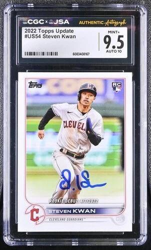 Steven Kwan Signed 2022 Topps Update #US54 RC (CGC 9.5 | Auto 10) at PristineAuction.com Steven Kwan Signed 2022 Topps Update #US54 RC (CGC 9.5 | Auto 10) at PristineAuction.com