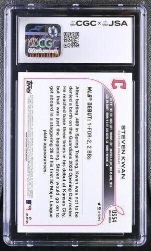 Steven Kwan Signed 2022 Topps Update #US54 RC (CGC 9 | Auto 10) at PristineAuction.com Steven Kwan Signed 2022 Topps Update #US54 RC (CGC 9 | Auto 10) at PristineAuction.com