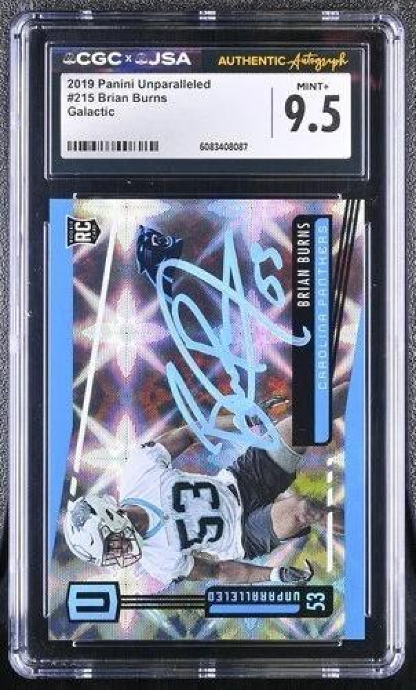 Brian Burns Signed 2019 Panini Unparalleled Galactic #215 RC (CGC 9.5) at PristineAuction.com Brian Burns Signed 2019 Panini Unparalleled Galactic #215 RC (CGC 9.5) at PristineAuction.com