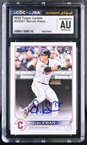Steven Kwan Signed 2022 Topps Update #US261 RC (CGC | Auto 10) at PristineAuction.com Steven Kwan Signed 2022 Topps Update #US261 RC (CGC | Auto 10) at PristineAuction.com
