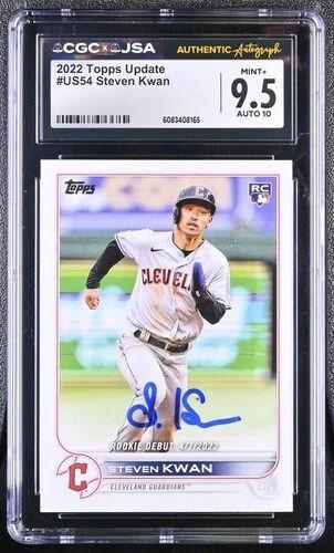 Steven Kwan Signed 2022 Topps Update #US54 RC (CGC 9.5 | Auto 10) at PristineAuction.com Steven Kwan Signed 2022 Topps Update #US54 RC (CGC 9.5 | Auto 10) at PristineAuction.com