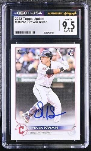 Steven Kwan Signed 2022 Topps Update #US261 RC (CGC 9.5 | Auto 10) at PristineAuction.com Steven Kwan Signed 2022 Topps Update #US261 RC (CGC 9.5 | Auto 10) at PristineAuction.com