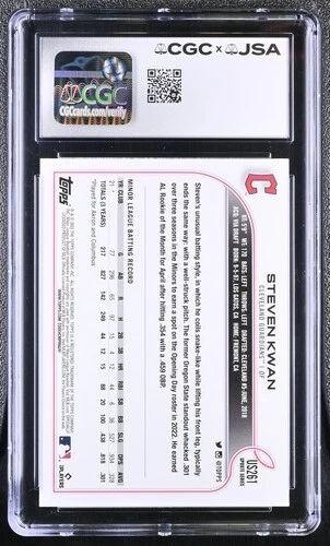 Steven Kwan Signed 2022 Topps Update #US261 RC (CGC 9.5 | Auto 10) at PristineAuction.com Steven Kwan Signed 2022 Topps Update #US261 RC (CGC 9.5 | Auto 10) at PristineAuction.com