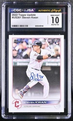 Steven Kwan Signed 2022 Topps Update #US261 RC (CGC 10 | Auto 10) at PristineAuction.com Steven Kwan Signed 2022 Topps Update #US261 RC (CGC 10 | Auto 10) at PristineAuction.com