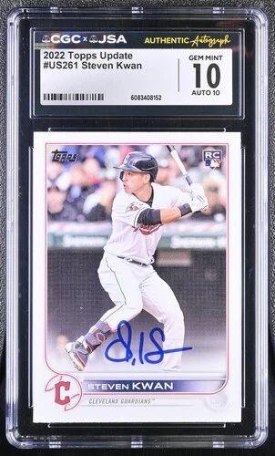 Steven Kwan Signed 2022 Topps Update #US261 RC (CGC 10 | Auto 10) at PristineAuction.com Steven Kwan Signed 2022 Topps Update #US261 RC (CGC 10 | Auto 10) at PristineAuction.com