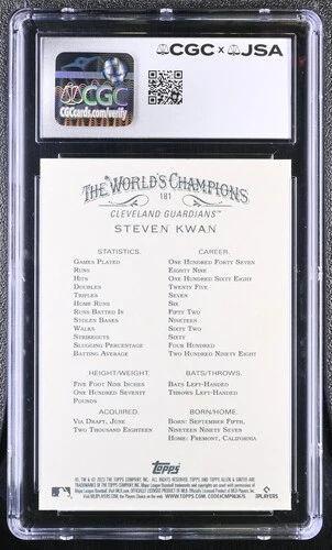Steven Kwan Signed 2023 Topps Allen & Ginter #181 RC (CGC | Auto 10) at PristineAuction.com Steven Kwan Signed 2023 Topps Allen & Ginter #181 RC (CGC | Auto 10) at PristineAuction.com