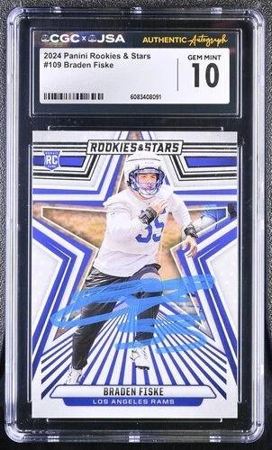 Braden Fiske Signed 2024 Panini Rookies & Stars #109 RC (CGC) at PristineAuction.com Braden Fiske Signed 2024 Panini Rookies & Stars #109 RC (CGC) at PristineAuction.com
