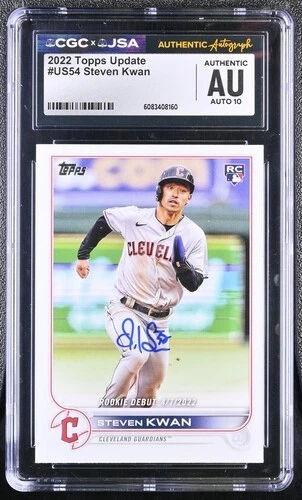 Steven Kwan Signed 2022 Topps Update #US54 RC (CGC | Auto 10) at PristineAuction.com Steven Kwan Signed 2022 Topps Update #US54 RC (CGC | Auto 10) at PristineAuction.com