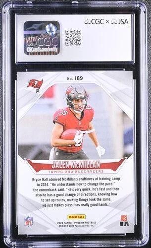 Jalen McMillan Signed 2024 Panini Phoenix Purple #189 (CGC 10 | Auto 10) at PristineAuction.com Jalen McMillan Signed 2024 Panini Phoenix Purple #189 (CGC 10 | Auto 10) at PristineAuction.com