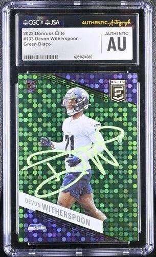 Devon Witherspoon Signed 2020 Donruss Elite Green Disco #133 RC (CGC) at PristineAuction.com Devon Witherspoon Signed 2020 Donruss Elite Green Disco #133 RC (CGC) at PristineAuction.com