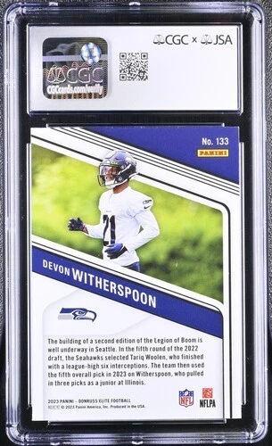 Devon Witherspoon Signed 2020 Donruss Elite Green Disco #133 RC (CGC) at PristineAuction.com Devon Witherspoon Signed 2020 Donruss Elite Green Disco #133 RC (CGC) at PristineAuction.com