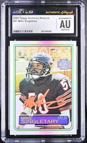 Mike Singletary Signed 2001 Topps Archives Reserve #91 (CGC | Auto 9) at PristineAuction.com Mike Singletary Signed 2001 Topps Archives Reserve #91 (CGC | Auto 9) at PristineAuction.com