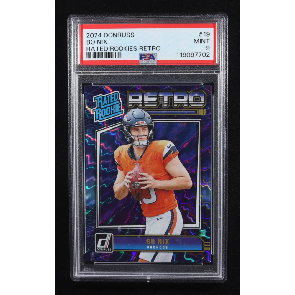 Bo Nix 2024 Donruss Rated Rookies Retro #19 RC (PSA 9) at PristineAuction.com