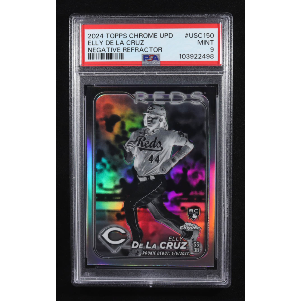 Elly De La Cruz 2024 Topps Chrome Update Negative Refractors #USC150 RC (PSA 9) at PristineAuction.com