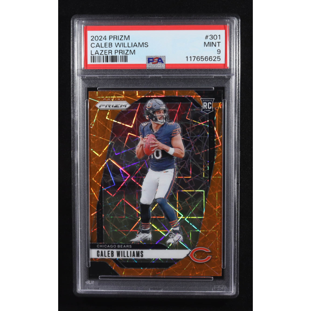 Caleb Williams 2024 Panini Prizm Prizms Orange Lazer #301 RC (PSA 9) at PristineAuction.com