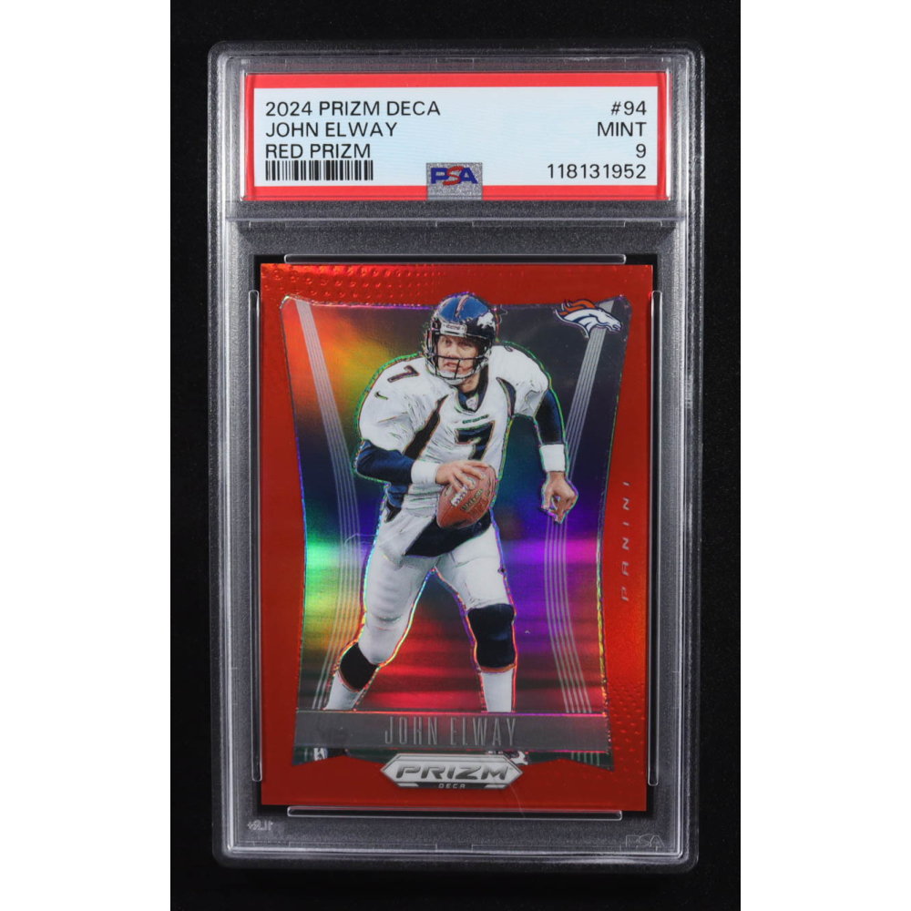 John Elway 2024 Panini Prizm Deca Prizms Red #94 #122/199 (PSA 9) at PristineAuction.com