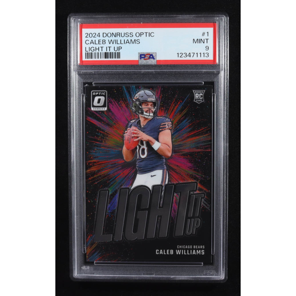 Caleb Williams 2024 Donruss Optic Light it Up #1 RC (PSA 9) at PristineAuction.com