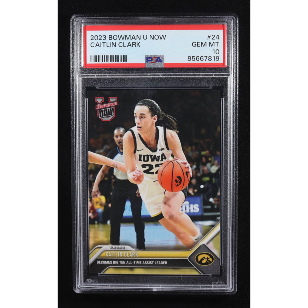 Caitlin Clark 2023-24 Bowman University Now #24 RC (PSA 10) at PristineAuction.com