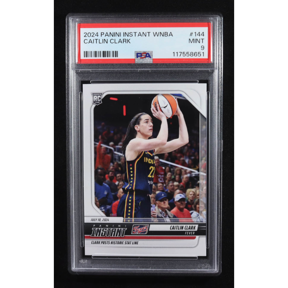 Caitlin Clark 2024 Panini Instant WNBA #144 RC (PSA 9) at PristineAuction.com