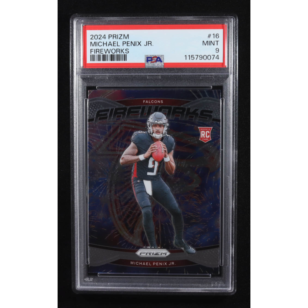 Michael Penix Jr. 2024 Panini Prizm Fireworks #16 RC (PSA 10) at PristineAuction.com