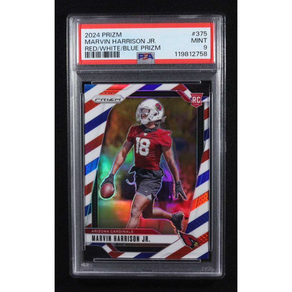 Marvin Harrison Jr. 2024 Panini Prizm Prizms Red White and Blue #375 RC (PSA 9) at PristineAuction.com