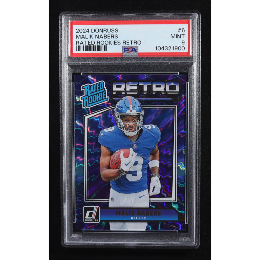 Malik Nabers 2024 Donruss Rated Rookies Retro #6 RC (PSA 9) at PristineAuction.com