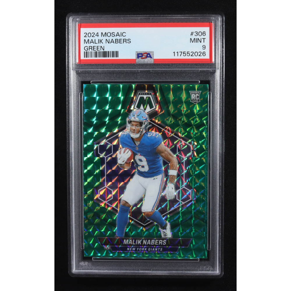 Malik Nabers 2024 Panini Mosaic Mosaic Green #306 RC (PSA 9) at PristineAuction.com