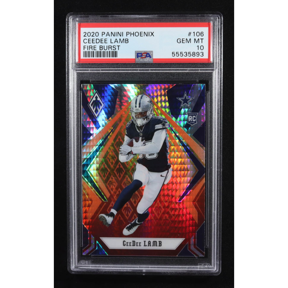 CeeDee Lamb 2020 Panini Phoenix Fire Burst #106 RC (PSA 10) at PristineAuction.com