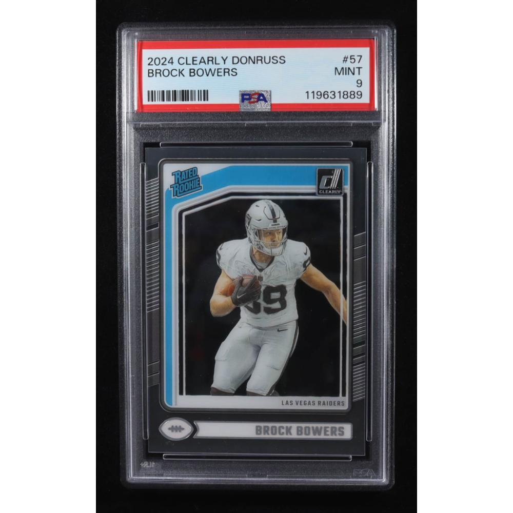 Brock Bowers 2024 Clearly Donruss #57 RR RC (PSA 9) at PristineAuction.com