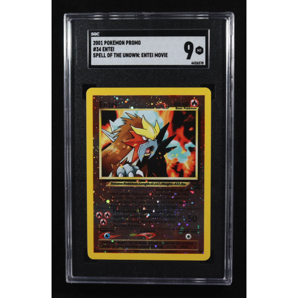 Entei 1999-03 Pokemon Wizards of the Coast Black Star Promos #34 Holo (SGC 9) at PristineAuction.com