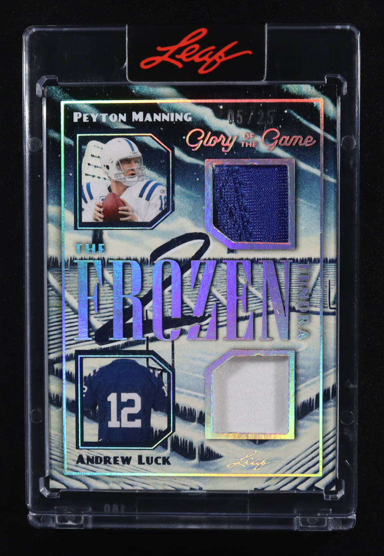 Peyton Manning / Andrew Luck 2025 Leaf Glory of the Game The Frozen Tundra Silver #FT12 #05/25 at PristineAuction.com Peyton Manning / Andrew Luck 2025 Leaf Glory of the Game The Frozen Tundra Silver #FT12 #05/25 at PristineAuction.com