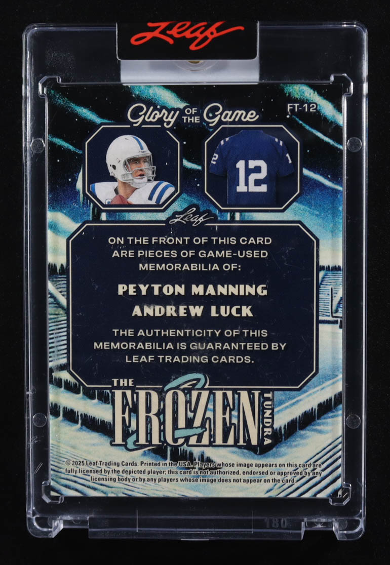 Peyton Manning / Andrew Luck 2025 Leaf Glory of the Game The Frozen Tundra Silver #FT12 #05/25 at PristineAuction.com Peyton Manning / Andrew Luck 2025 Leaf Glory of the Game The Frozen Tundra Silver #FT12 #05/25 at PristineAuction.com