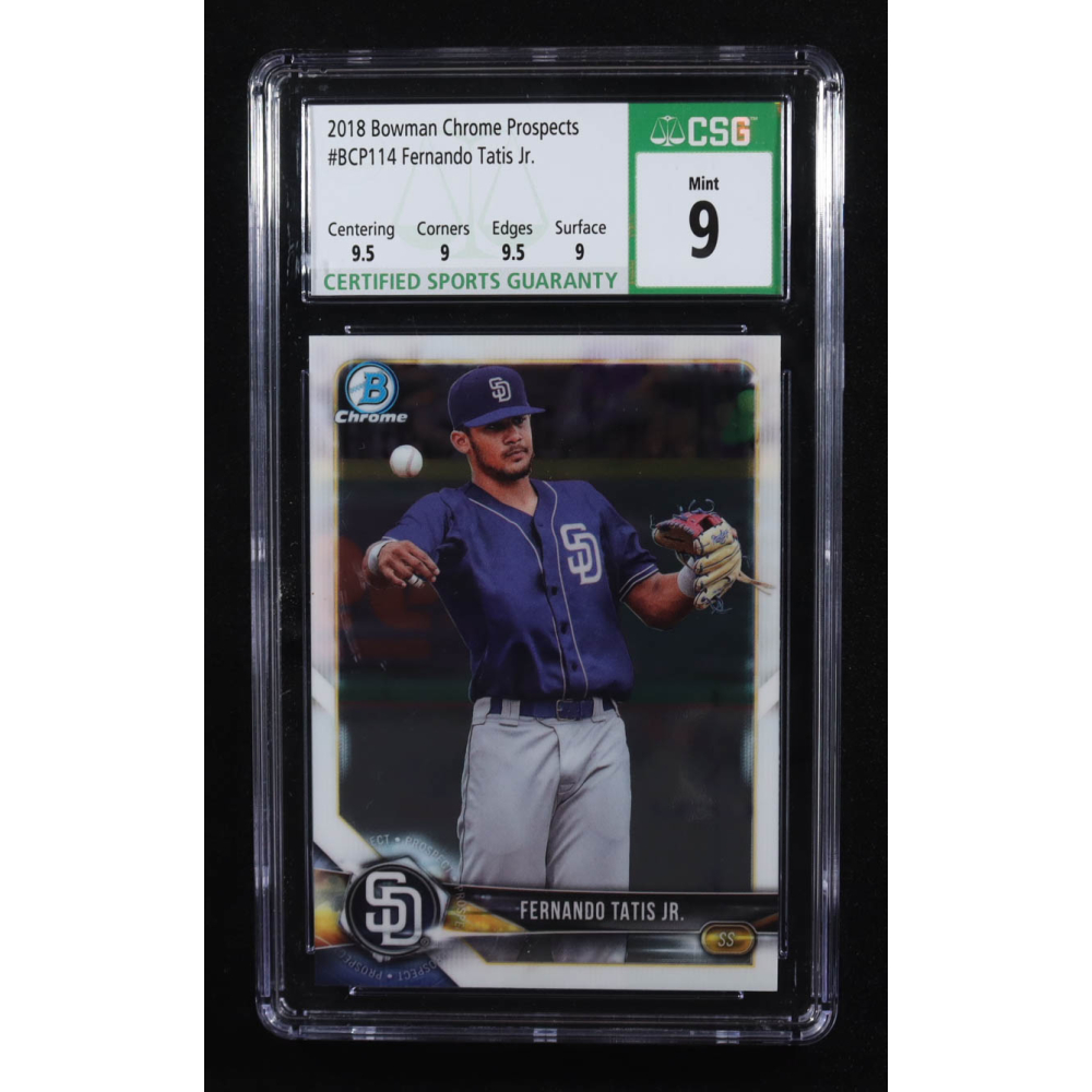 Fernando Tatis Jr. 2018 Bowman Chrome Prospects #BCP114 RC (CSG 9) at PristineAuction.com