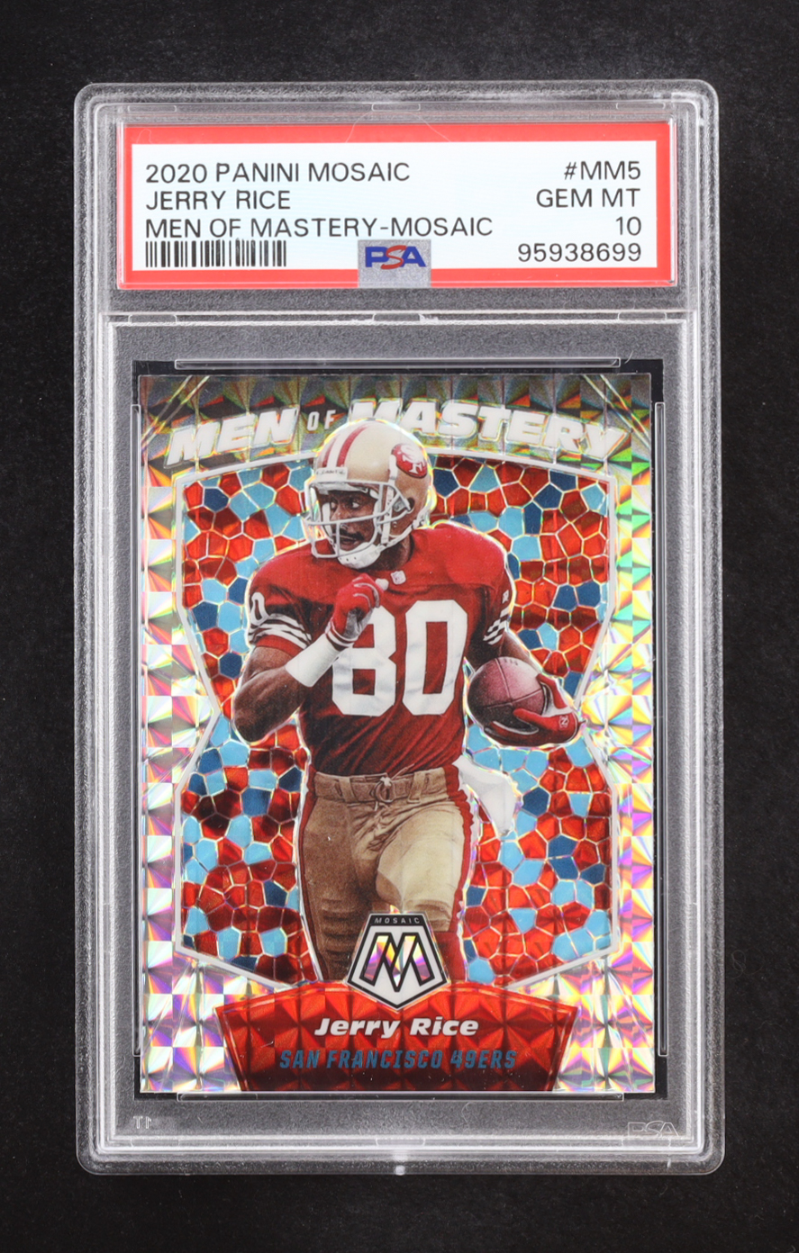 Jerry Rice 2020 Panini Mosaic Men of Mastery Mosaic #MM5 (PSA 10) at PristineAuction.com Jerry Rice 2020 Panini Mosaic Men of Mastery Mosaic #MM5 (PSA 10) at PristineAuction.com