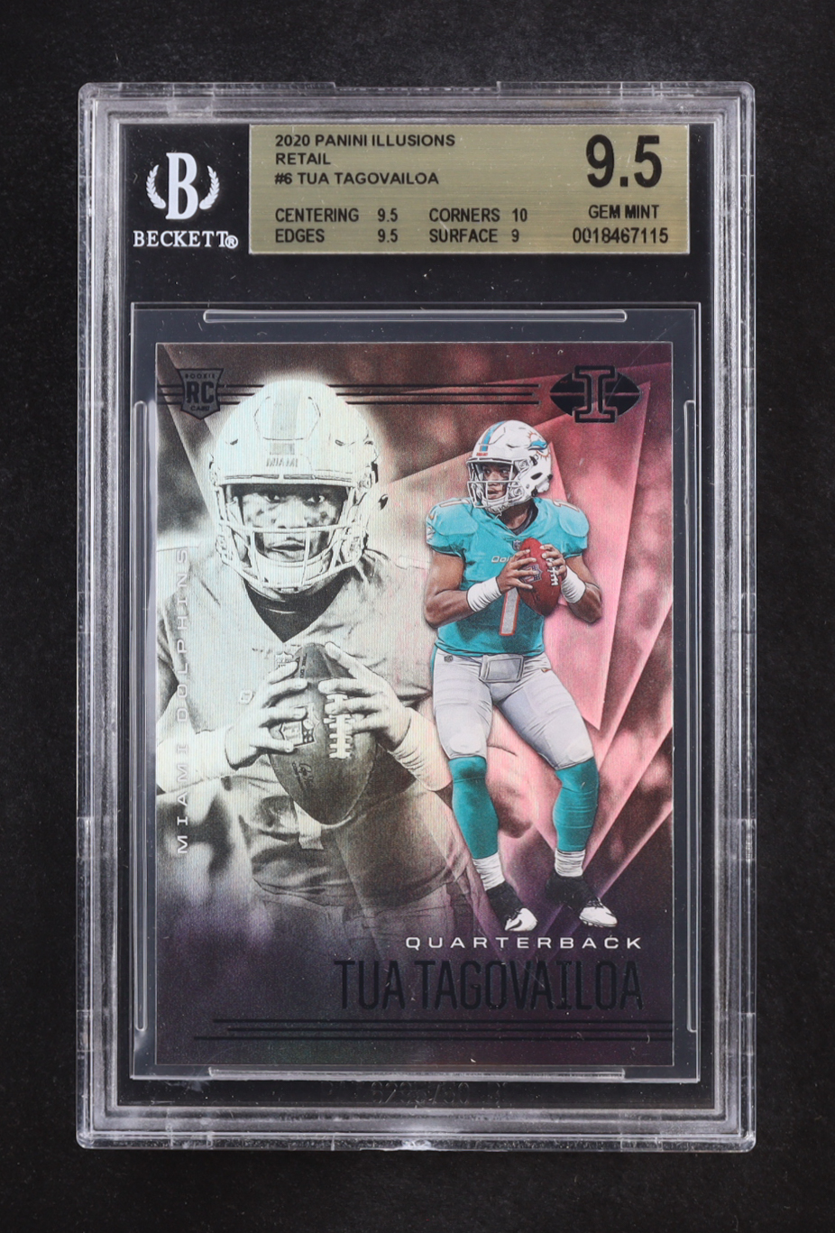 Tua Tagovailoa 2020 Panini Illusions Retail #6 RC (BGS 9.5) at PristineAuction.com Tua Tagovailoa 2020 Panini Illusions Retail #6 RC (BGS 9.5) at PristineAuction.com