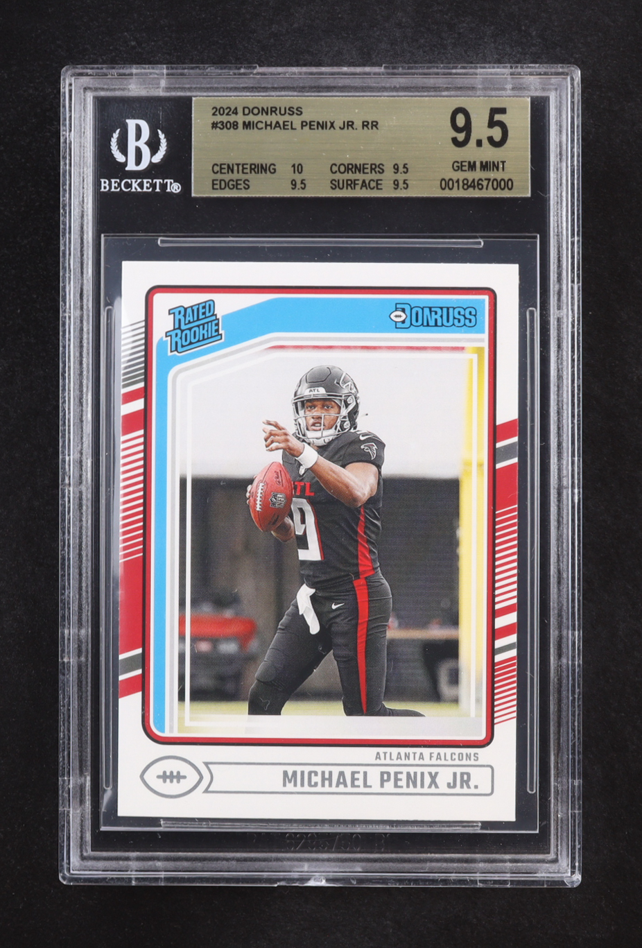 Michael Penix Jr. 2024 Donruss #308 RR RC (BGS 9.5) at PristineAuction.com Michael Penix Jr. 2024 Donruss #308 RR RC (BGS 9.5) at PristineAuction.com