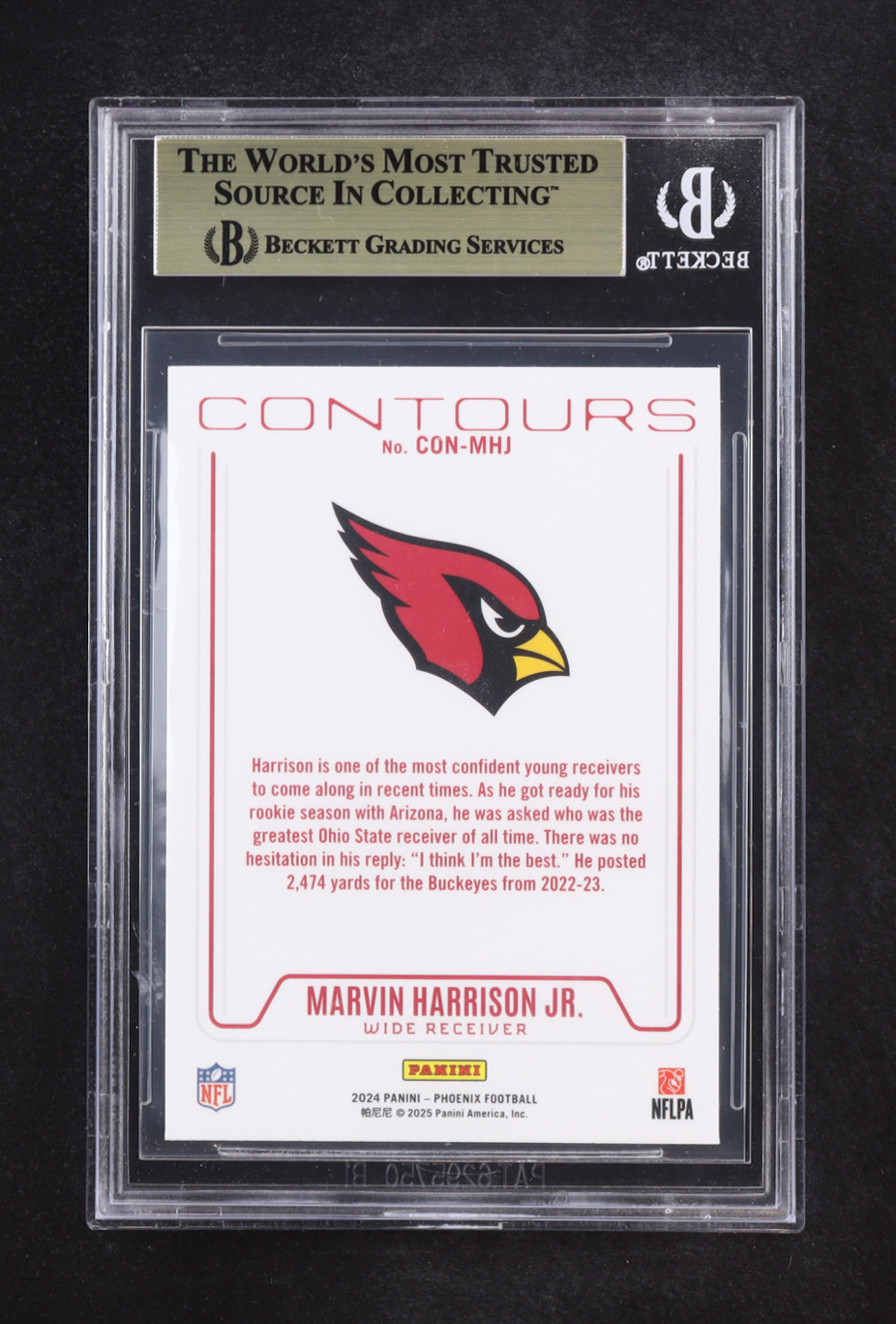 Marvin Harrison Jr. 2024 Panini Phoenix Contours Purple #4 RC (BGS 9.5) at PristineAuction.com Marvin Harrison Jr. 2024 Panini Phoenix Contours Purple #4 RC (BGS 9.5) at PristineAuction.com