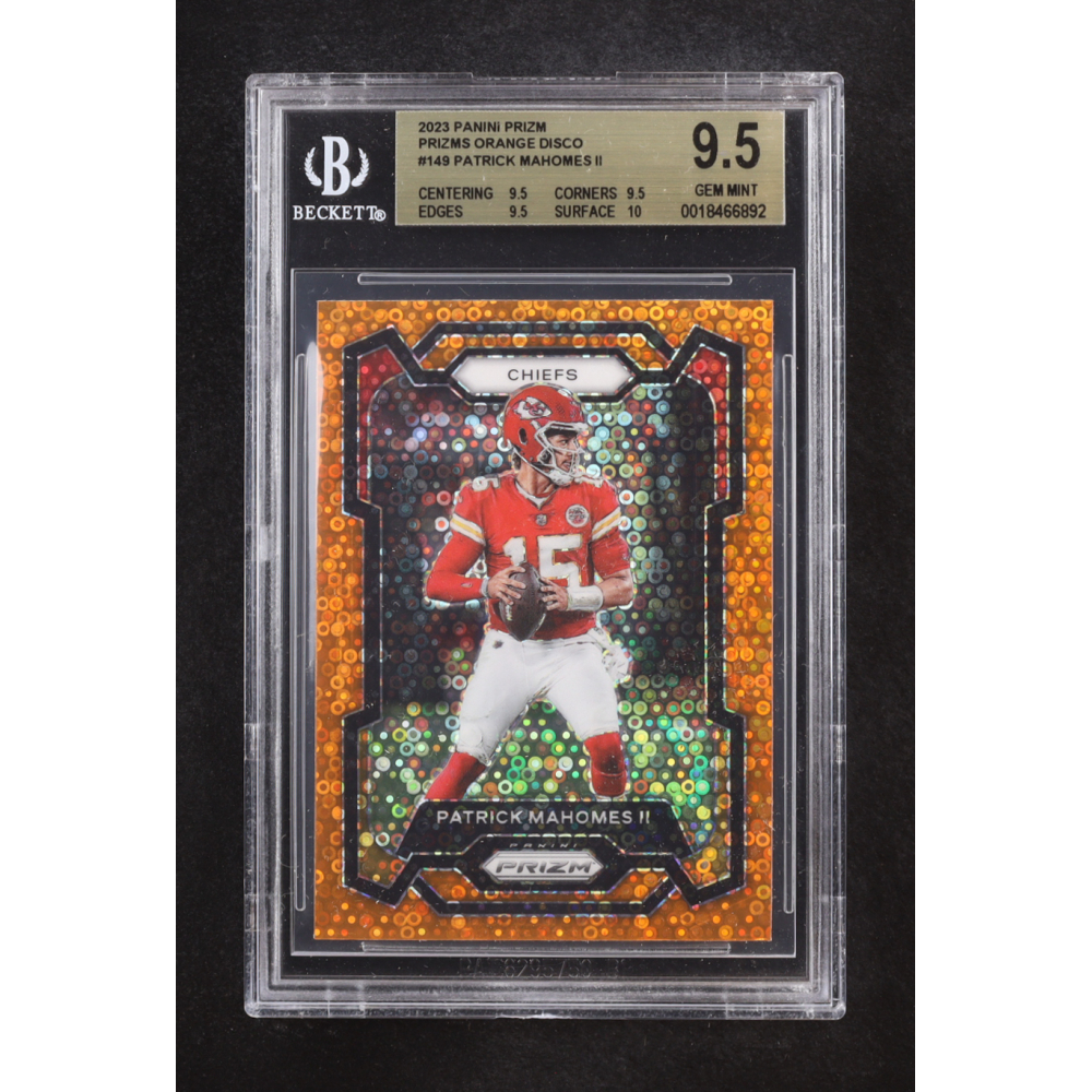 Patrick Mahomes II 2023 Panini Prizm Prizms Orange Disco #149 (BGS 9.5) at PristineAuction.com