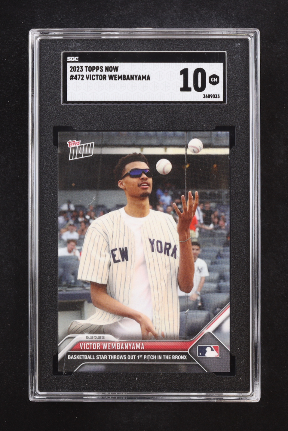 Victor Wembanyama 2023 Topps Now #472 RC (SGC 10) at PristineAuction.com Victor Wembanyama 2023 Topps Now #472 RC (SGC 10) at PristineAuction.com