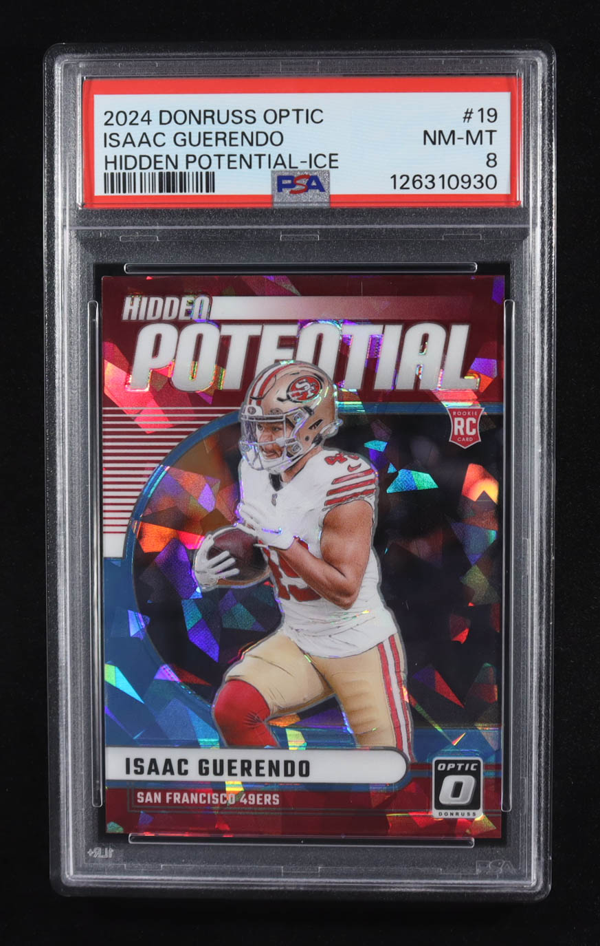 Isaac Guerendo 2024 Donruss Optic Hidden Potential Ice #19 #04/15 RC (PSA 8) at PristineAuction.com Isaac Guerendo 2024 Donruss Optic Hidden Potential Ice #19 #04/15 RC (PSA 8) at PristineAuction.com