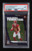 Luke McCaffrey 2024 Donruss Optic Rookie Primary Colors Purple Stars #15 #22/25 RC (PSA 9) at PristineAuction.com