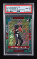 Michael Penix Jr. 2024 Donruss Optic '14 Retro Series Dragon #9 #18/24 RC (PSA 10) at PristineAuction.com