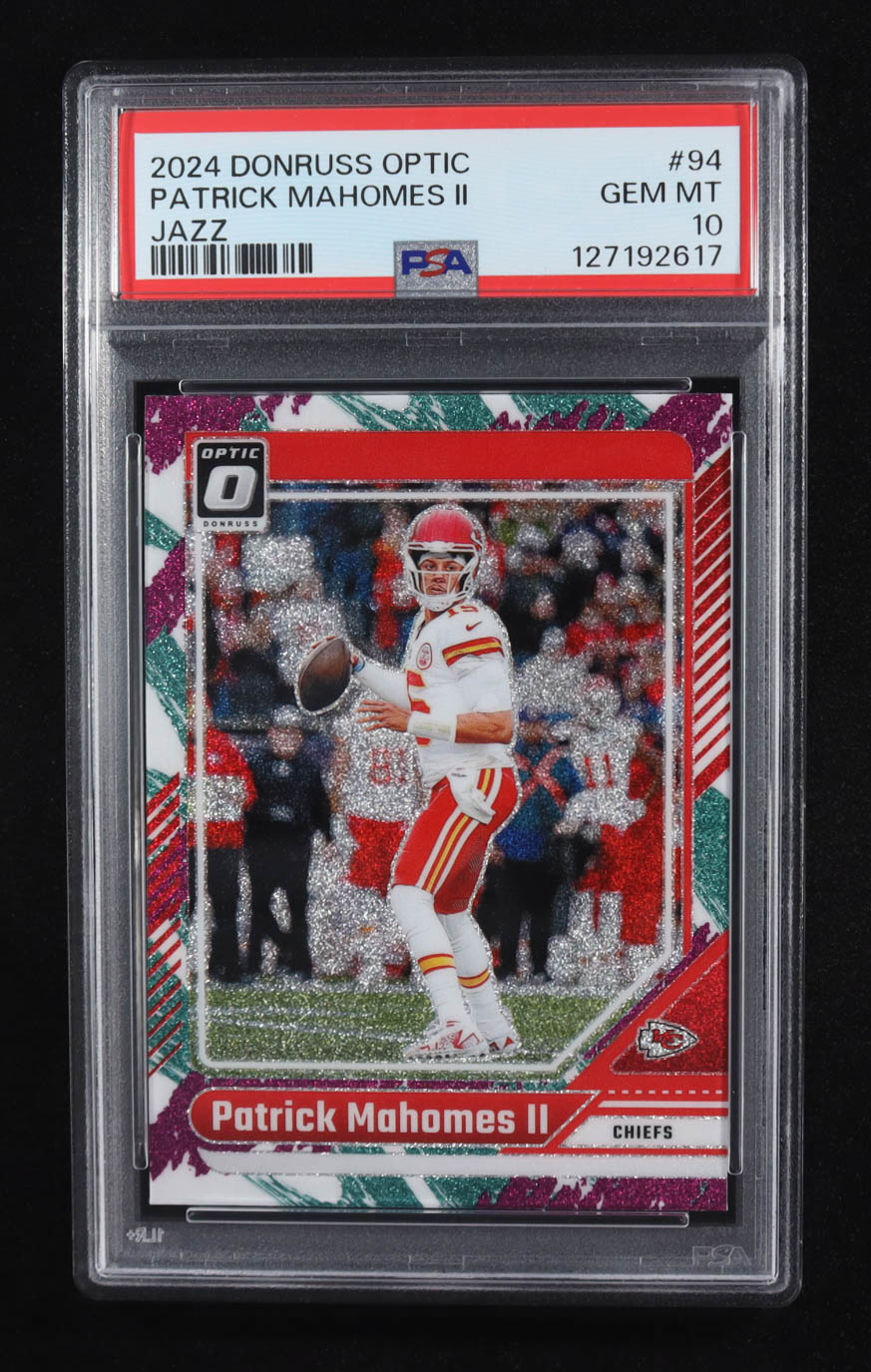 Patrick Mahomes II 2024 Donruss Optic Jazz #94 (PSA 10) at PristineAuction.com Patrick Mahomes II 2024 Donruss Optic Jazz #94 (PSA 10) at PristineAuction.com