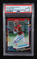 Rashee Rice 2023 Donruss Optic Rated Rookies Autographs Black Pandora #257 #08/25 RC (PSA 10) at PristineAuction.com