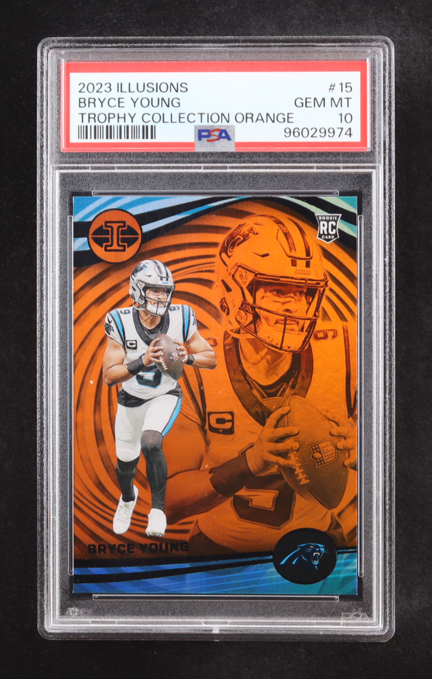 Bryce Young 2023 Panini Illusions Orange #15 RC (PSA 10) at PristineAuction.com Bryce Young 2023 Panini Illusions Orange #15 RC (PSA 10) at PristineAuction.com
