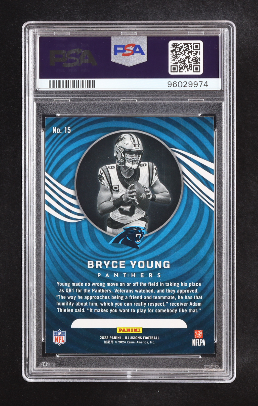 Bryce Young 2023 Panini Illusions Orange #15 RC (PSA 10) at PristineAuction.com Bryce Young 2023 Panini Illusions Orange #15 RC (PSA 10) at PristineAuction.com