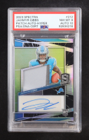 Jahmyr Gibbs 2023 Panini Spectra Hyper #212 Jersey Autograph #38/60 RC (PSA 8 | Auto 10) at PristineAuction.com