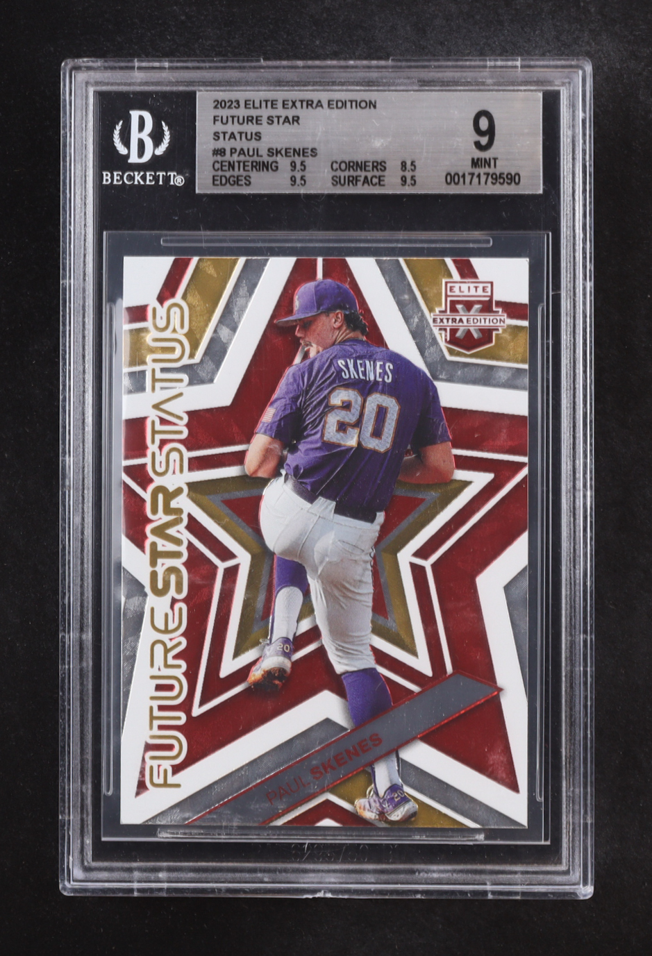 Paul Skenes 2023 Elite Extra Edition Future Star Status #8 RC (BGS 9) at PristineAuction.com Paul Skenes 2023 Elite Extra Edition Future Star Status #8 RC (BGS 9) at PristineAuction.com
